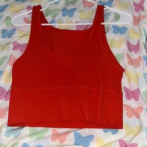 lulu-Lemon Power pivot ribbed tank top! Size 8